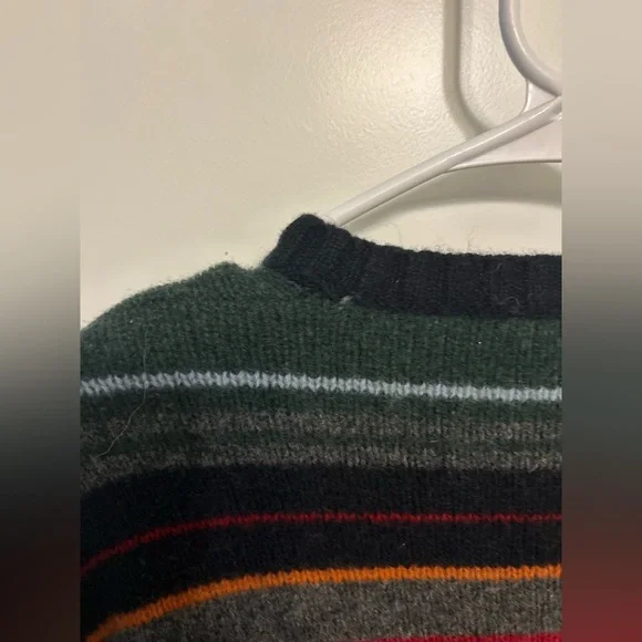 Vintage JCrew 100% Lambs Wool Stripped Crewneck Sweater - Picture 6 of 8